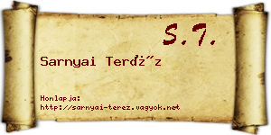 Sarnyai Teréz névjegykártya