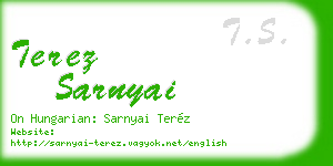 terez sarnyai business card